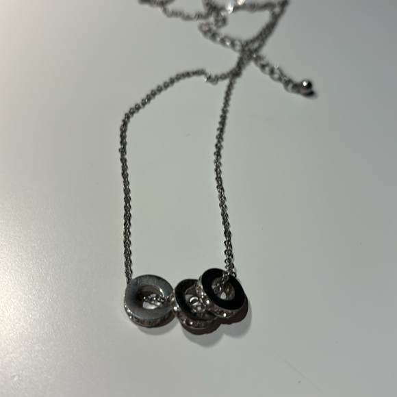 3 Small Circle Diamond Necklace - Picture 2 of 4